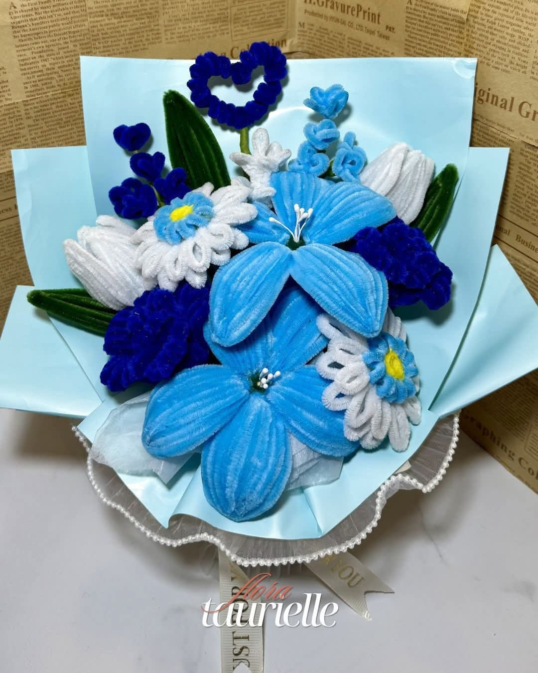 Serenity Blue Handmade Bouquet - Image 2