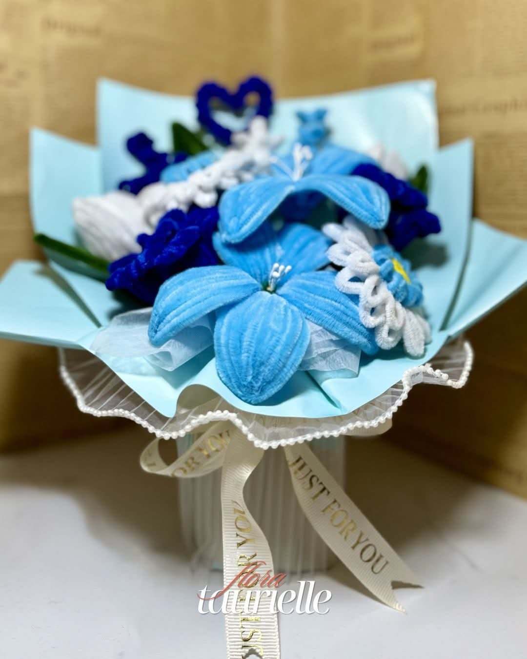 Serenity Blue Handmade Bouquet - Image 3