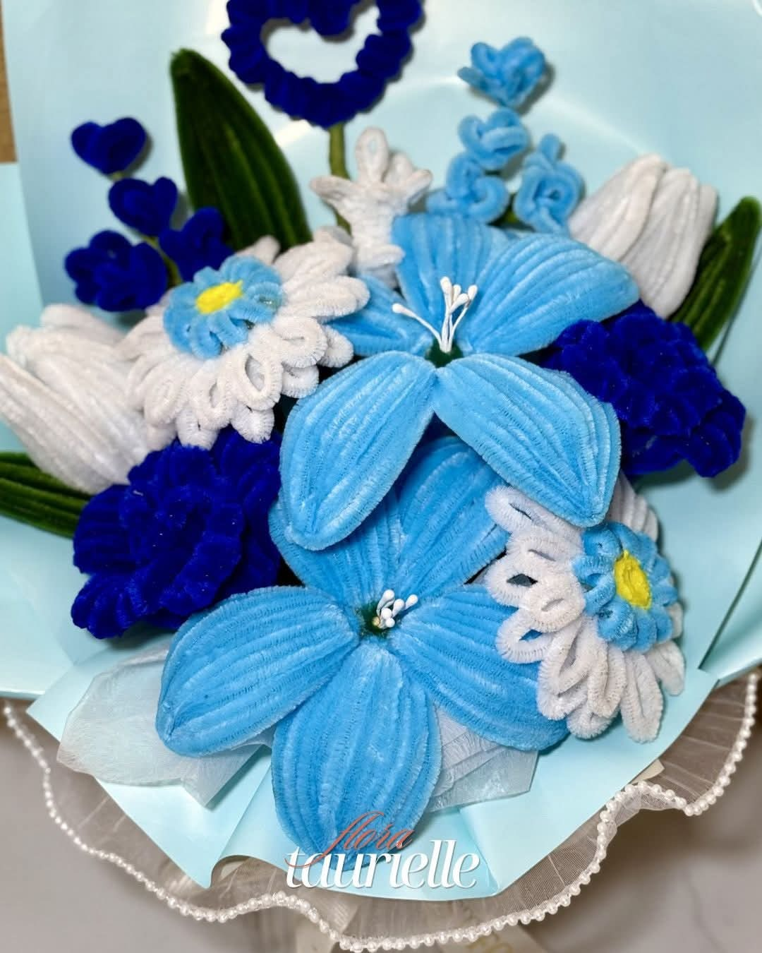 Serenity Blue Handmade Bouquet - Image 4