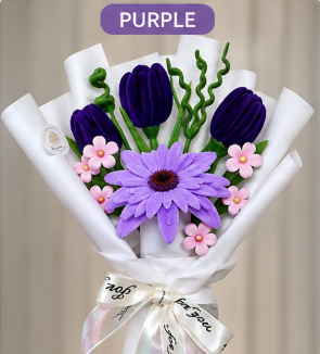 Knitted Crochet Flower Centerpiece